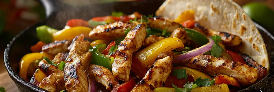 Ein-Pfannen-Hähnchen-Fajitas