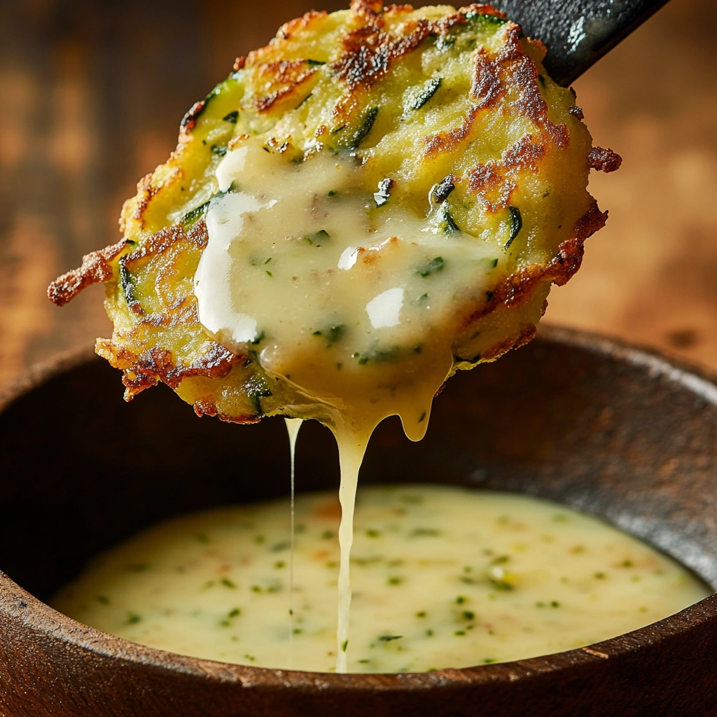 Zucchini-Fritters mit Zitronen-Knoblauch-Dip