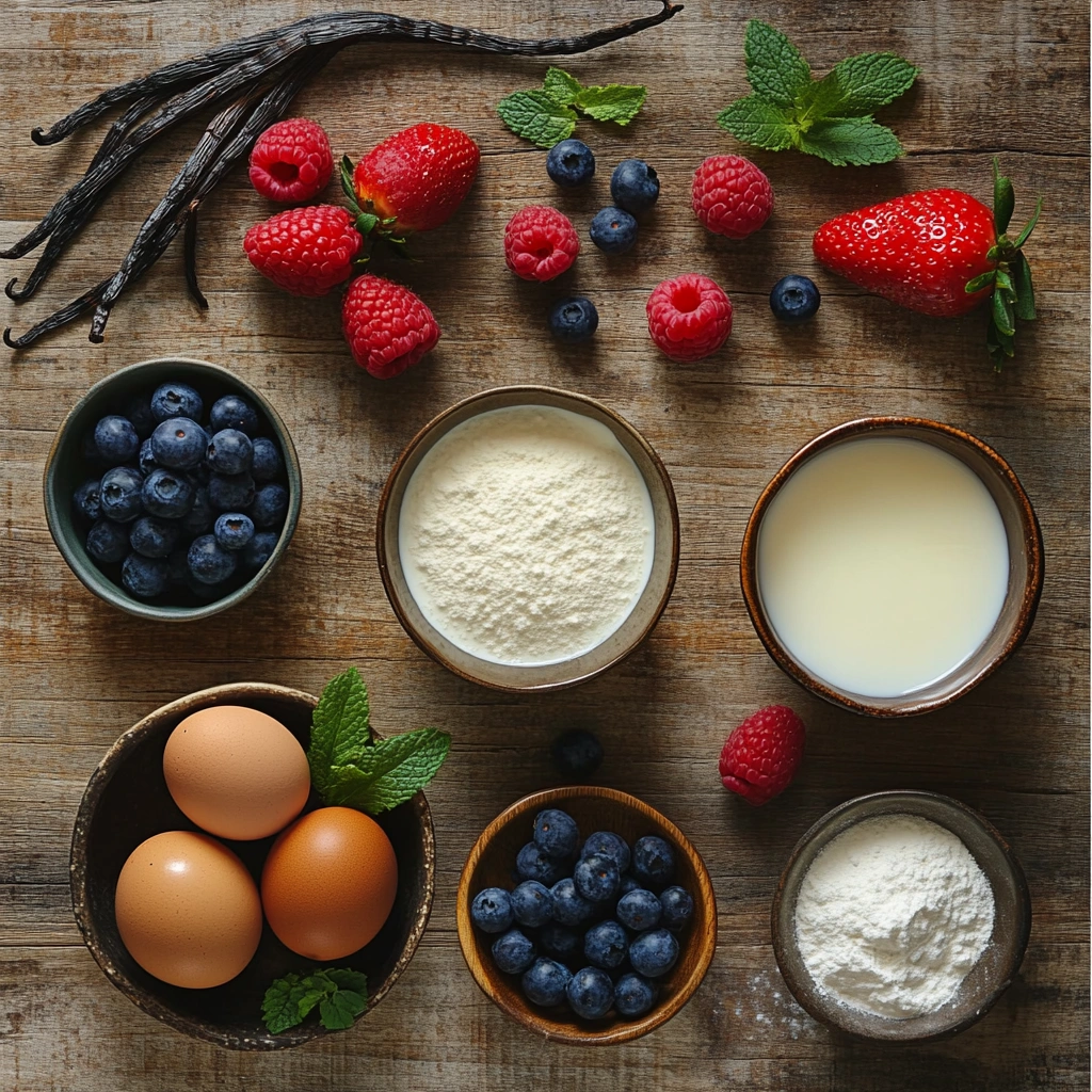 Vanillepudding mit Beeren