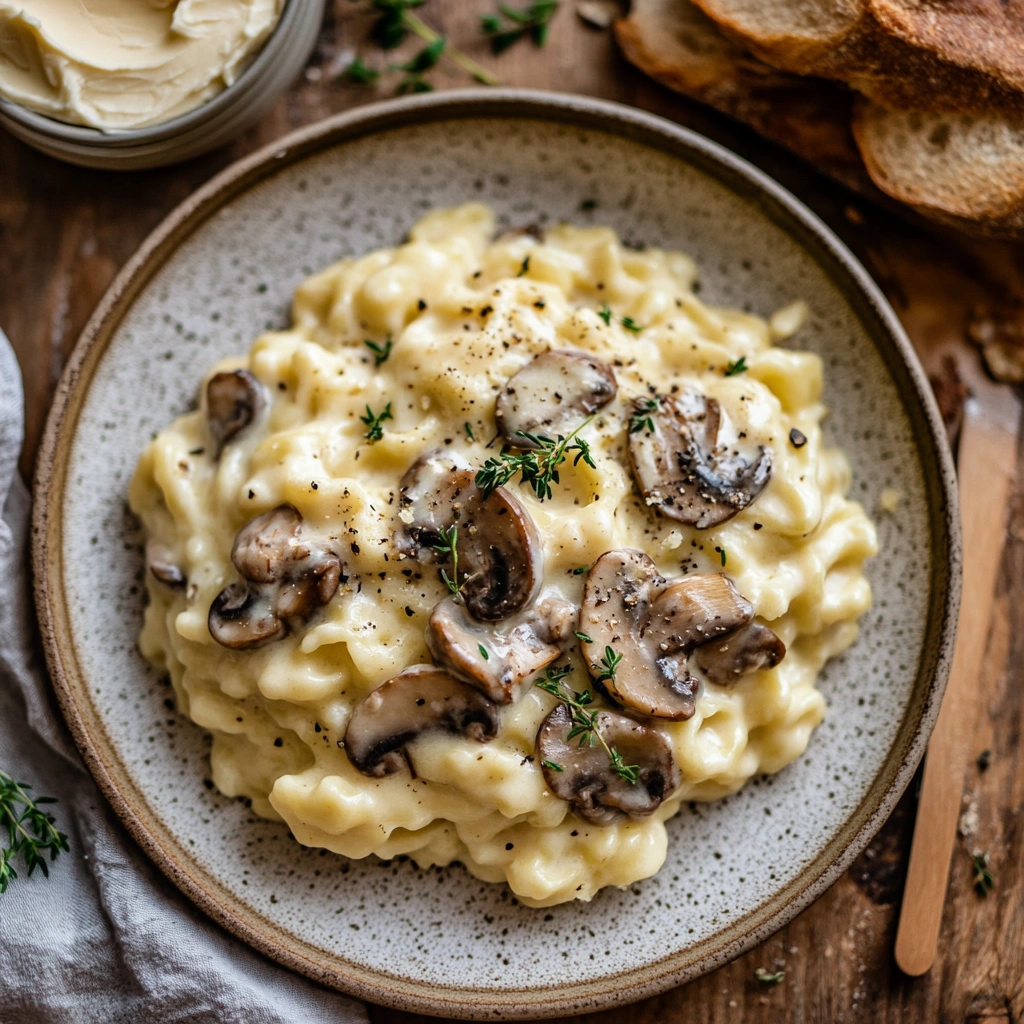 Cremige Pilz-Spätzle