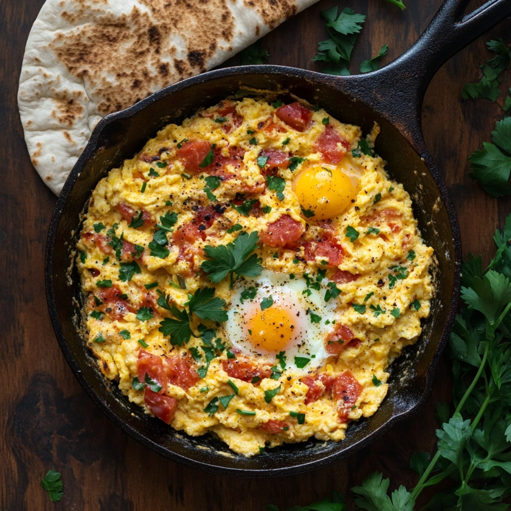 Arabisches Rührei mit Tomaten